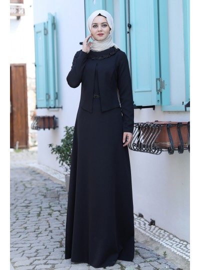 Ayliz Tesettür Elbise - Siyah